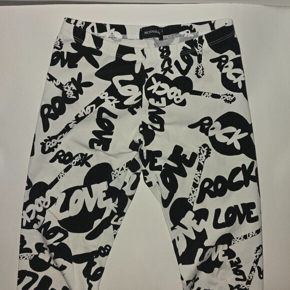 Monnalisa Black & White Cotton Leggings - Picture 3 of 5
